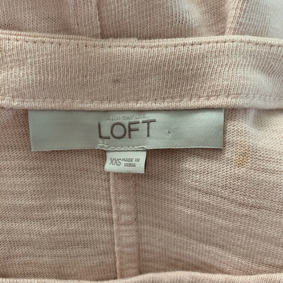 LOFT Long Sleeve Tie Cuff Pink Blouse XXS - Picture 5 of 6